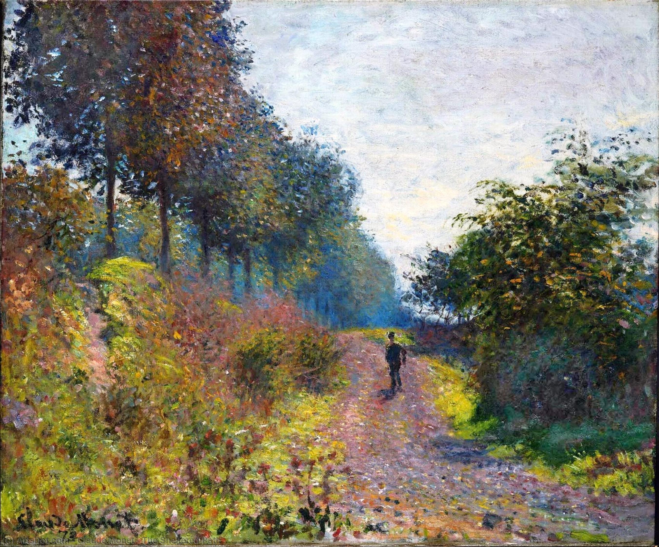 Wikioo.org - สารานุกรมวิจิตรศิลป์ - จิตรกรรม Claude Monet - The Sheltered Path