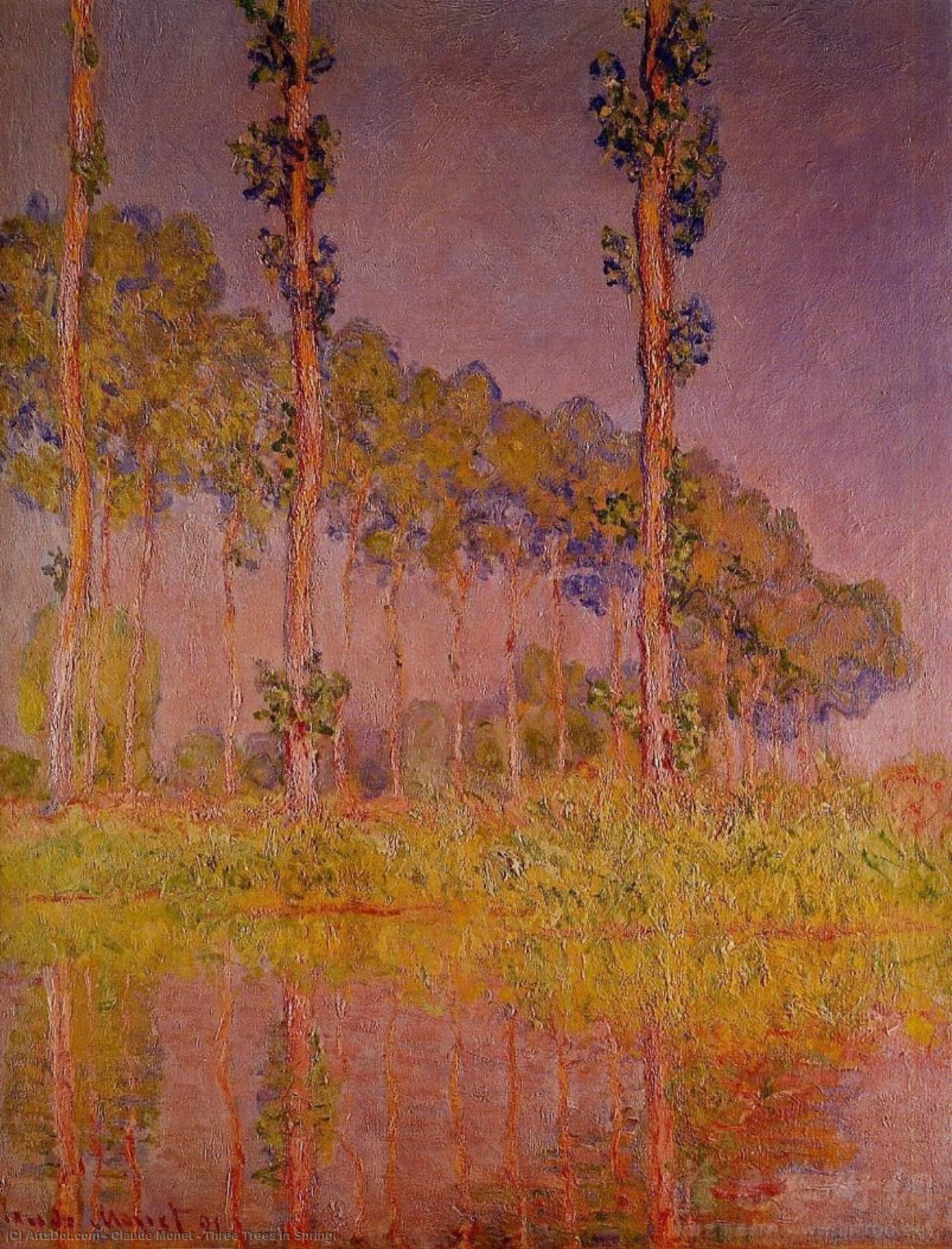 Wikioo.org - Die Enzyklopädie bildender Kunst - Malerei, Kunstwerk von Claude Monet - drei bäume in frühling