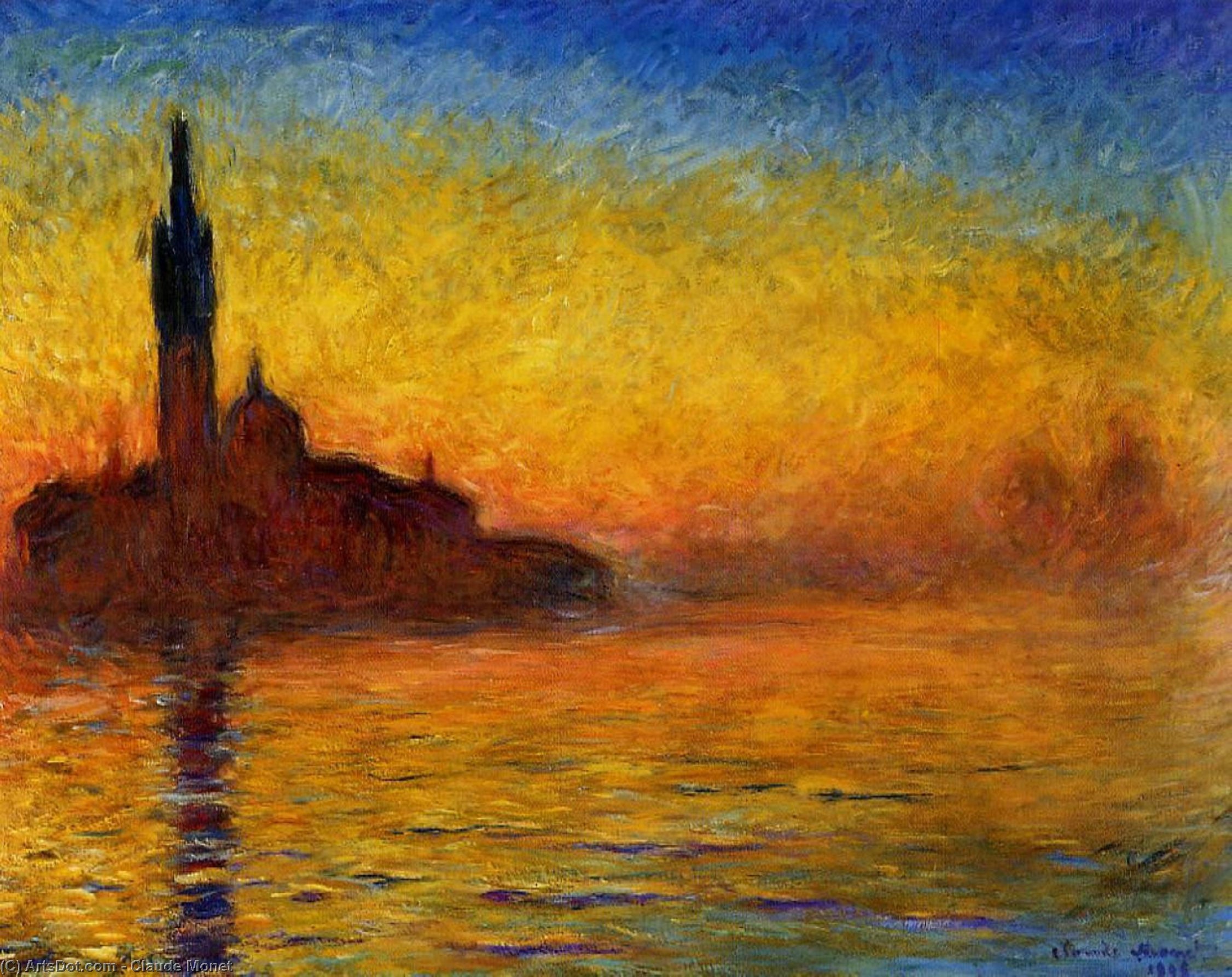 WikiOO.org - Güzel Sanatlar Ansiklopedisi - Resim, Resimler Claude Monet - Twilight, Venice