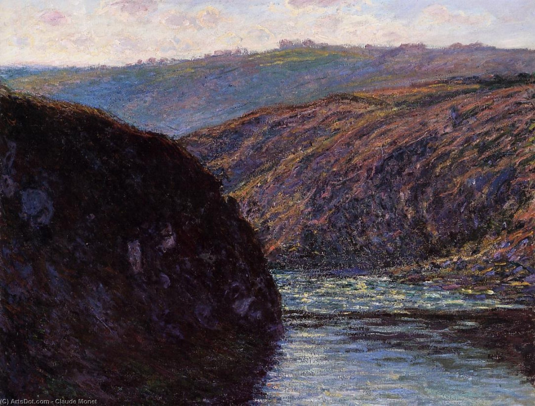 WikiOO.org – 美術百科全書 - 繪畫，作品 Claude Monet - 在克勒兹省的山谷 下午  阳光