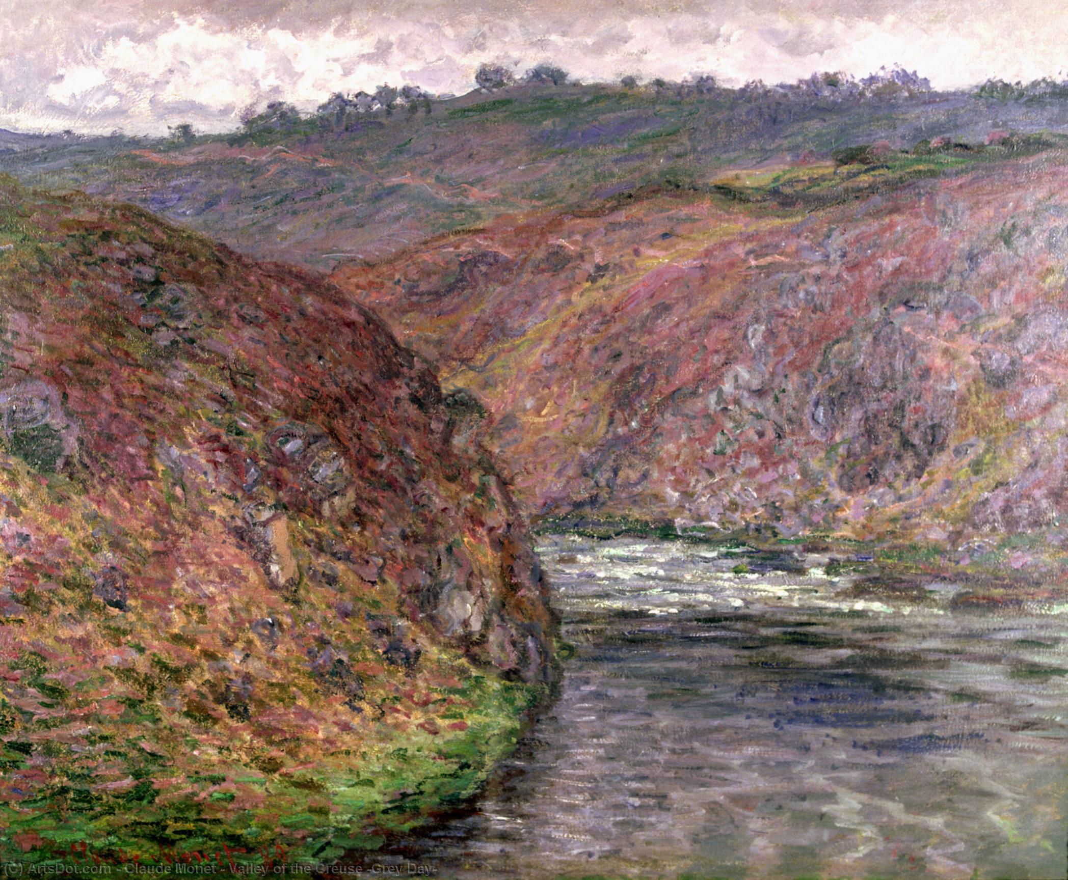 Wikioo.org - The Encyclopedia of Fine Arts - Painting, Artwork by Claude Monet - Valley of the Creuse (Grey Day)