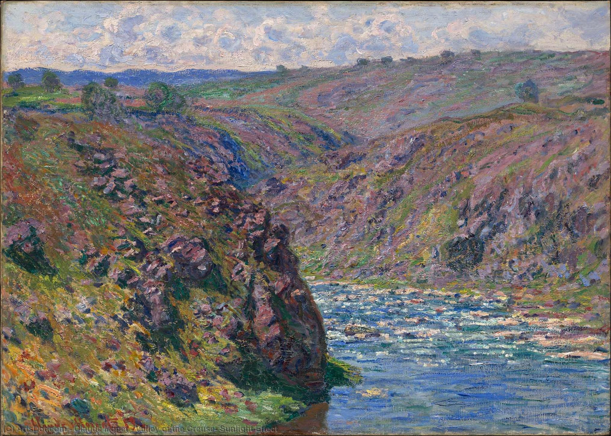 WikiOO.org - Εγκυκλοπαίδεια Καλών Τεχνών - Ζωγραφική, έργα τέχνης Claude Monet - Valley of the Creuse, Sunlight Effect