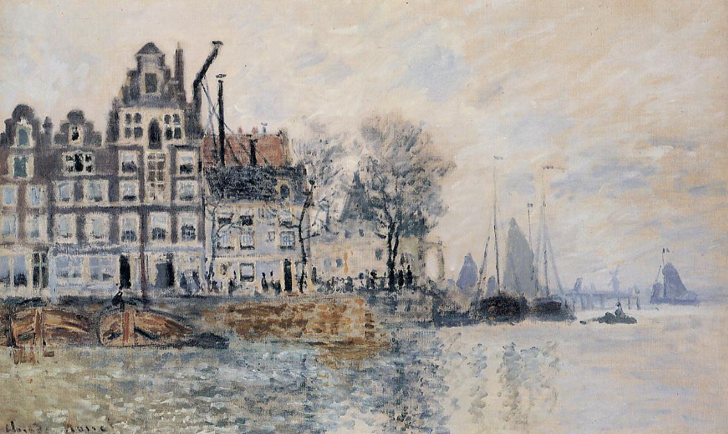 Wikoo.org - موسوعة الفنون الجميلة - اللوحة، العمل الفني Claude Monet - View of Amsterdam