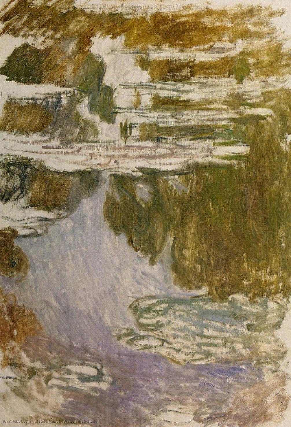 Wikioo.org - Bách khoa toàn thư về mỹ thuật - Vẽ tranh, Tác phẩm nghệ thuật Claude Monet - Water-Lilies (study)