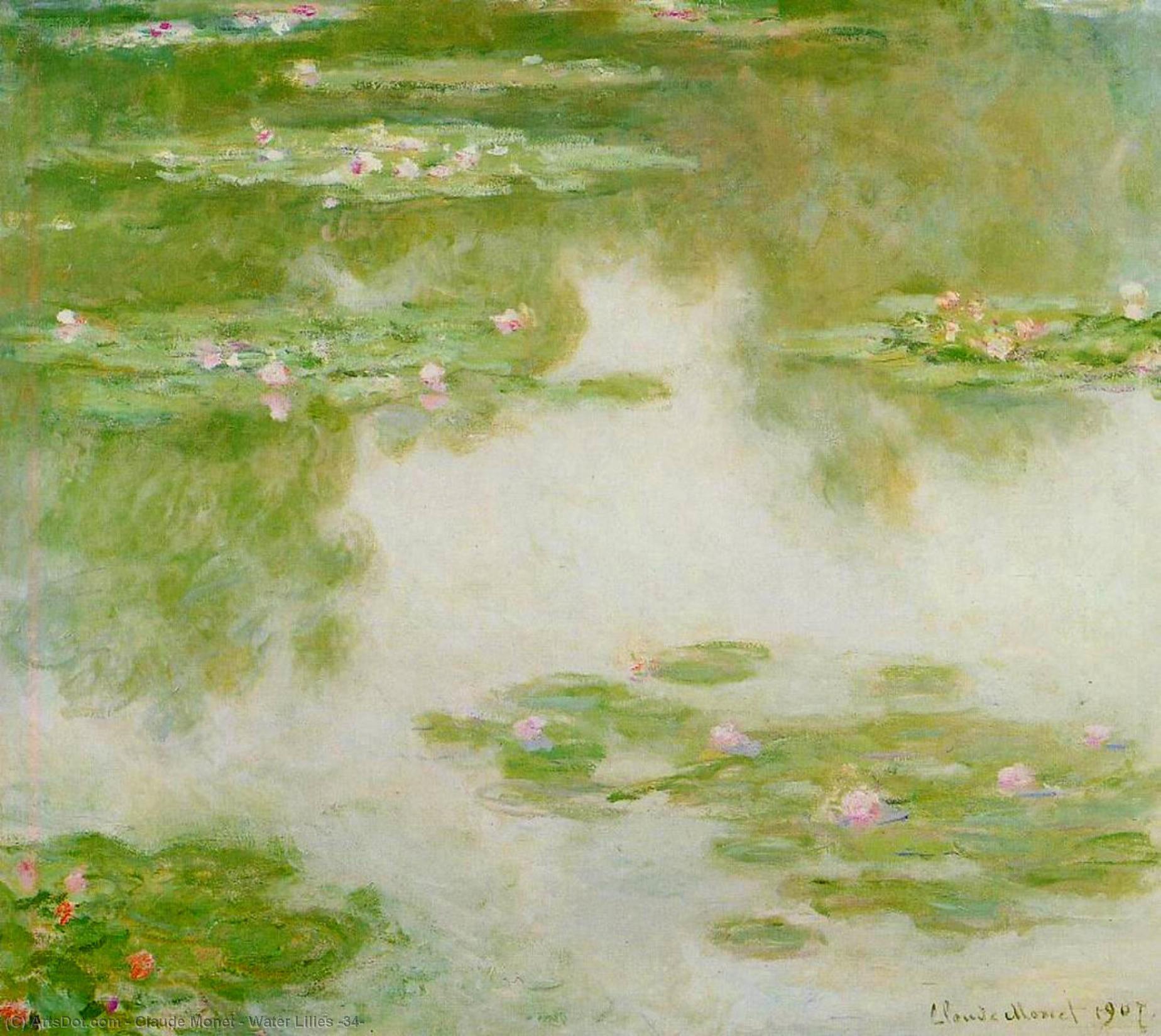 Wikioo.org - Bách khoa toàn thư về mỹ thuật - Vẽ tranh, Tác phẩm nghệ thuật Claude Monet - Water Lilies (34)