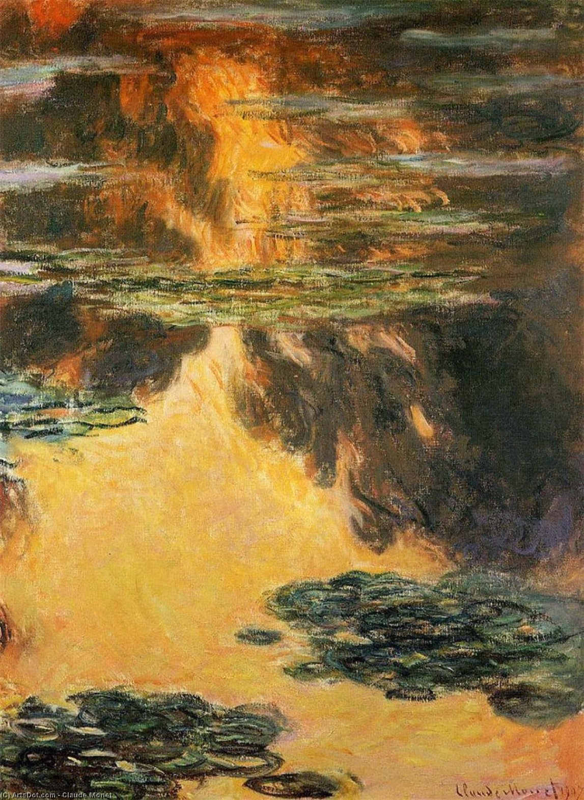 Wikioo.org - Bách khoa toàn thư về mỹ thuật - Vẽ tranh, Tác phẩm nghệ thuật Claude Monet - Water-Lilies 57