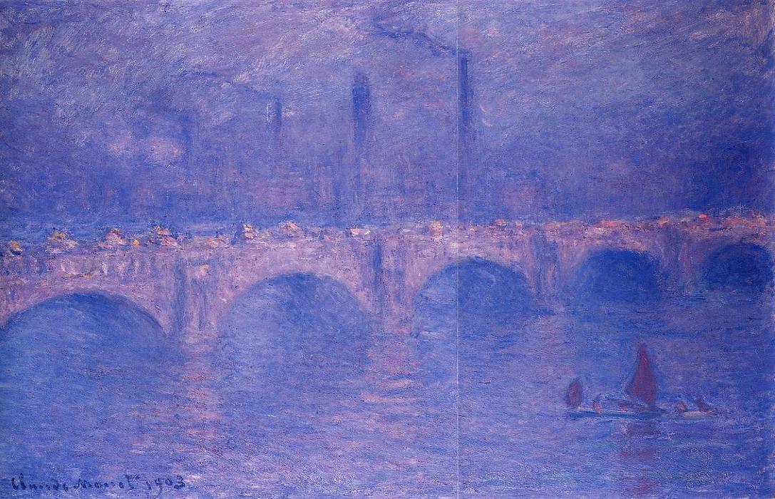 Wikioo.org - สารานุกรมวิจิตรศิลป์ - จิตรกรรม Claude Monet - Waterloo Bridge, Hazy Sun