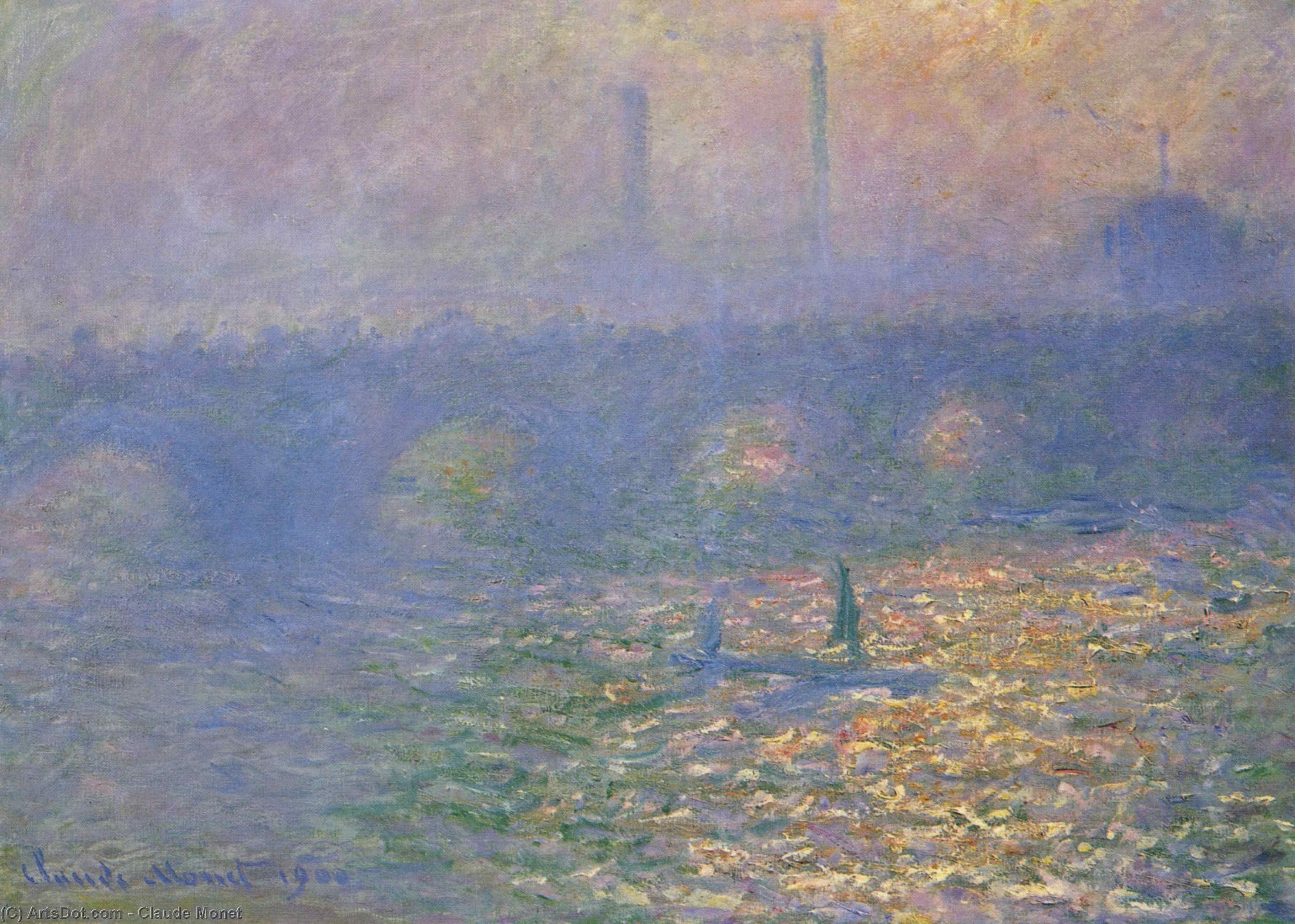Wikioo.org - The Encyclopedia of Fine Arts - Painting, Artwork by Claude Monet - Waterloo Bridge, London