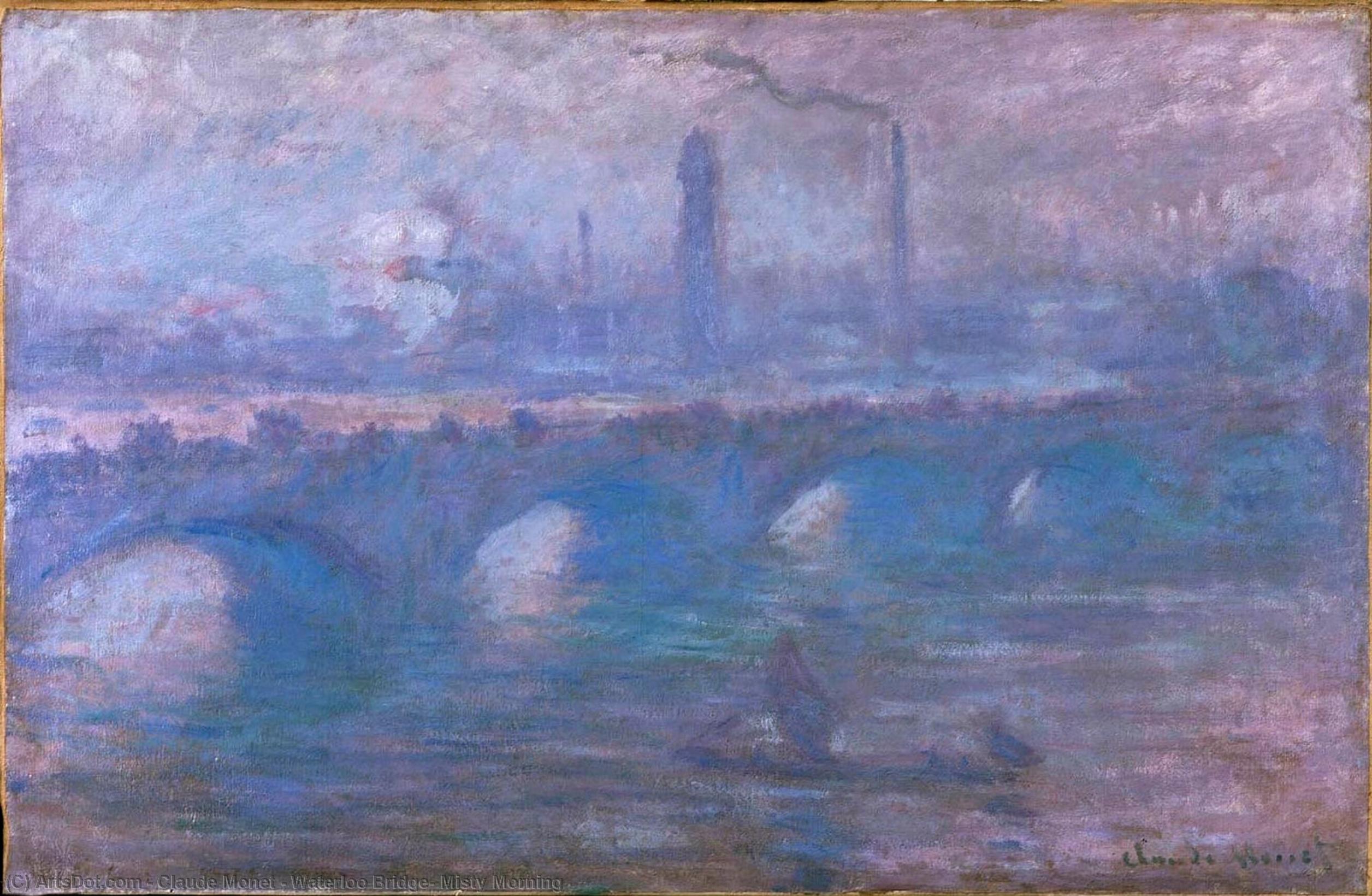 Wikioo.org - สารานุกรมวิจิตรศิลป์ - จิตรกรรม Claude Monet - Waterloo Bridge, Misty Morning