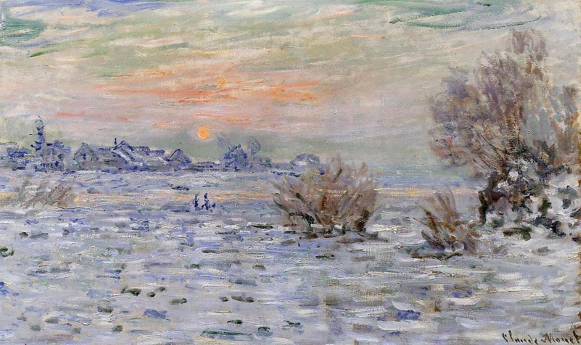 Wikioo.org - The Encyclopedia of Fine Arts - Painting, Artwork by Claude Monet - Winter on the Seine, Lavacourt