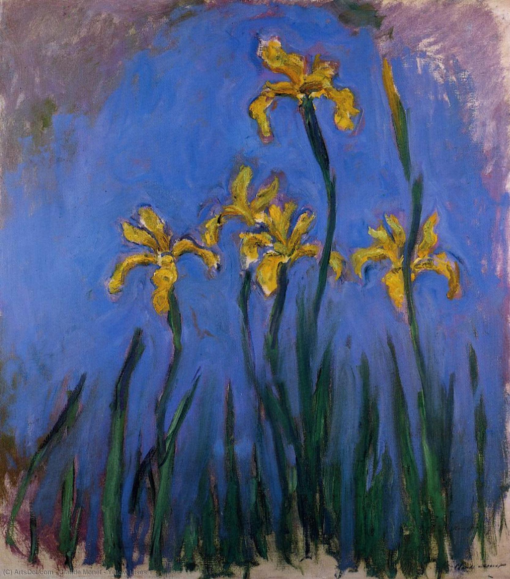 Wikioo.org - The Encyclopedia of Fine Arts - Painting, Artwork by Claude Monet - Yellow Irises 1