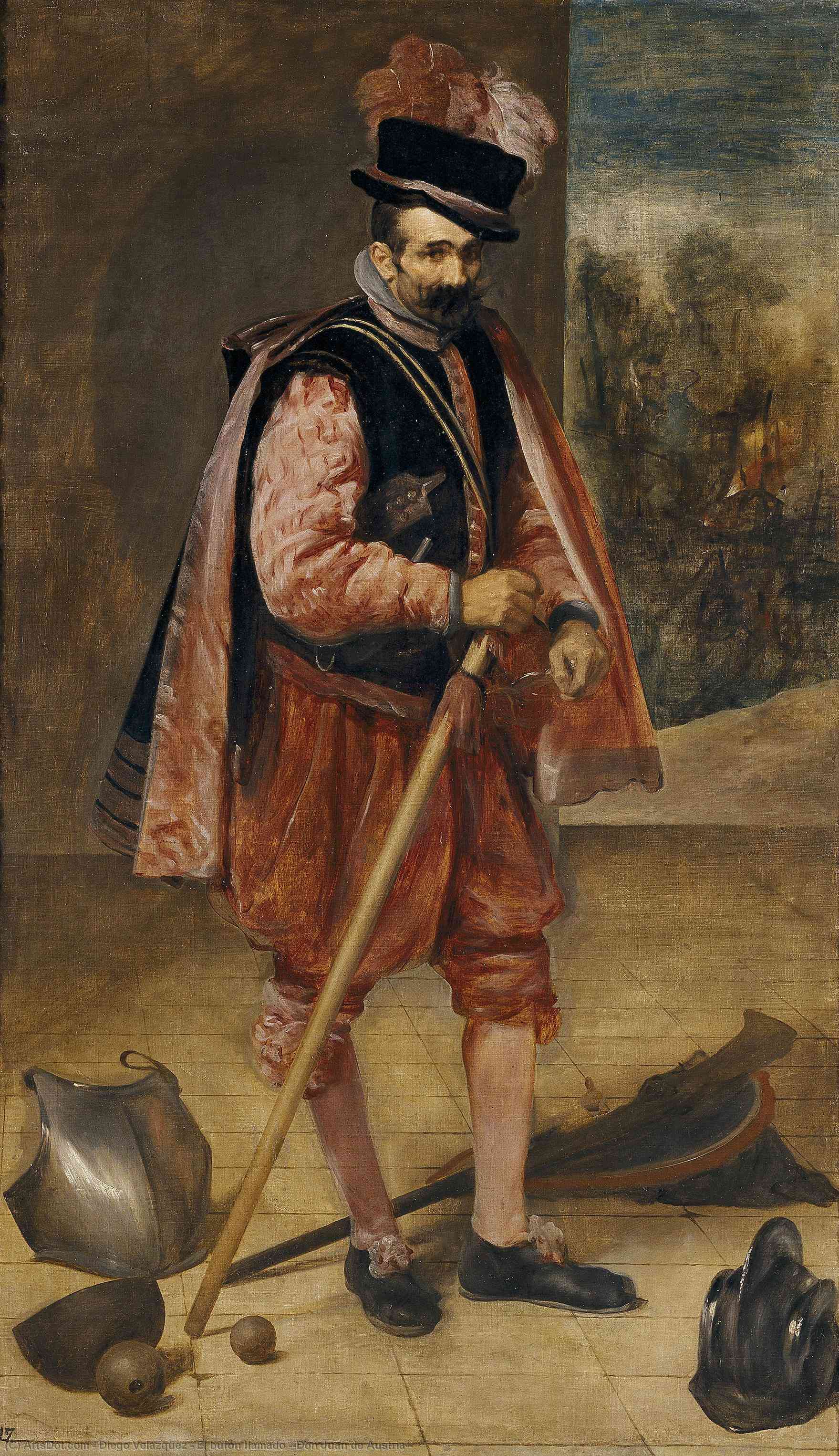 Wikioo.org – La Enciclopedia de las Bellas Artes - Pintura, Obras de arte de Diego Velazquez - El bufón llamado ''Don Juan delaware Austria''