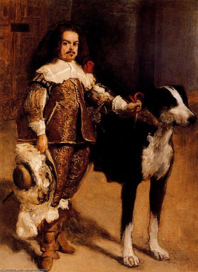 Wikioo.org - The Encyclopedia of Fine Arts - Painting, Artwork by Diego Velazquez - Enano con perro