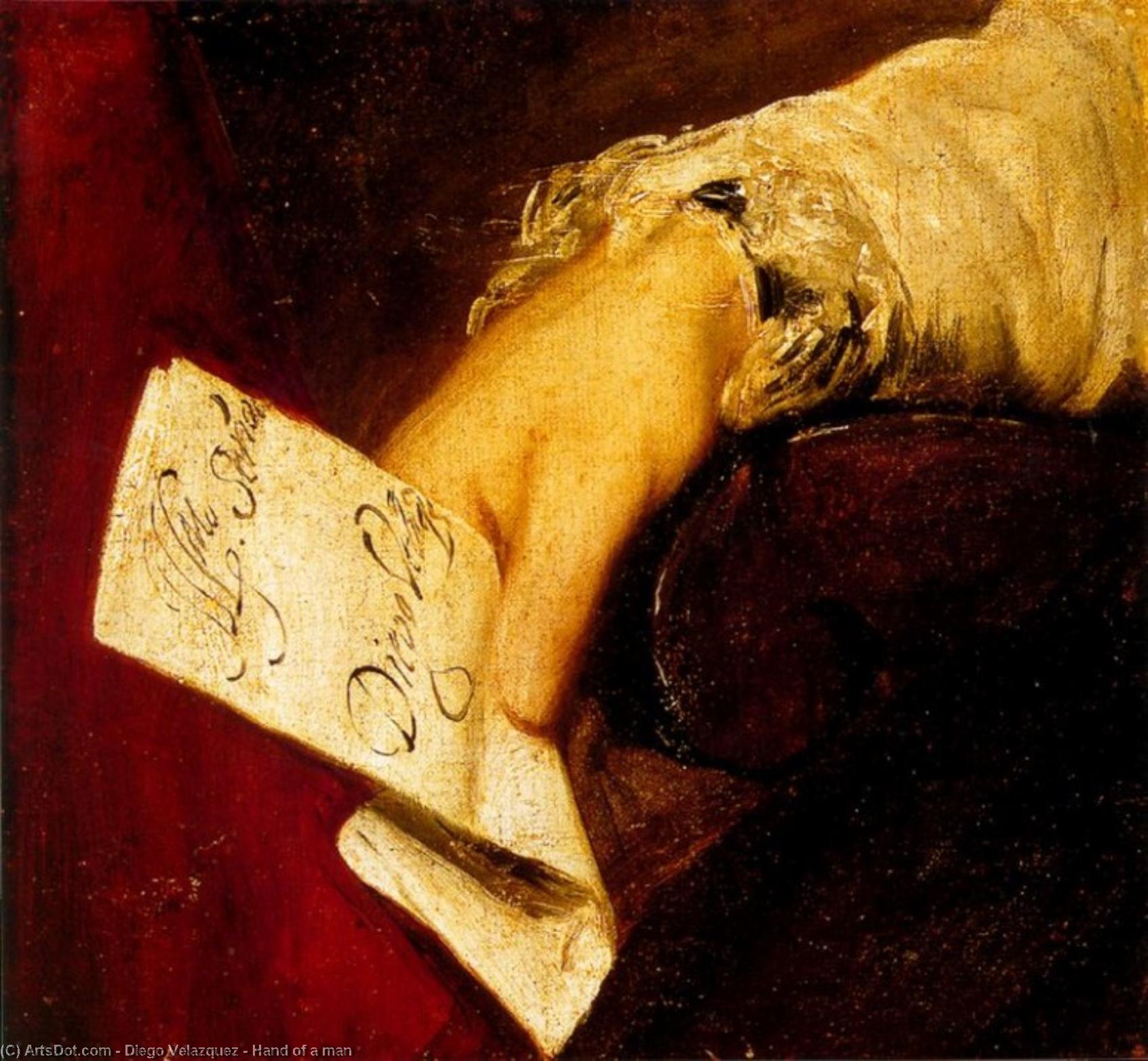 Wikioo.org - The Encyclopedia of Fine Arts - Painting, Artwork by Diego Velazquez - Hand of a man