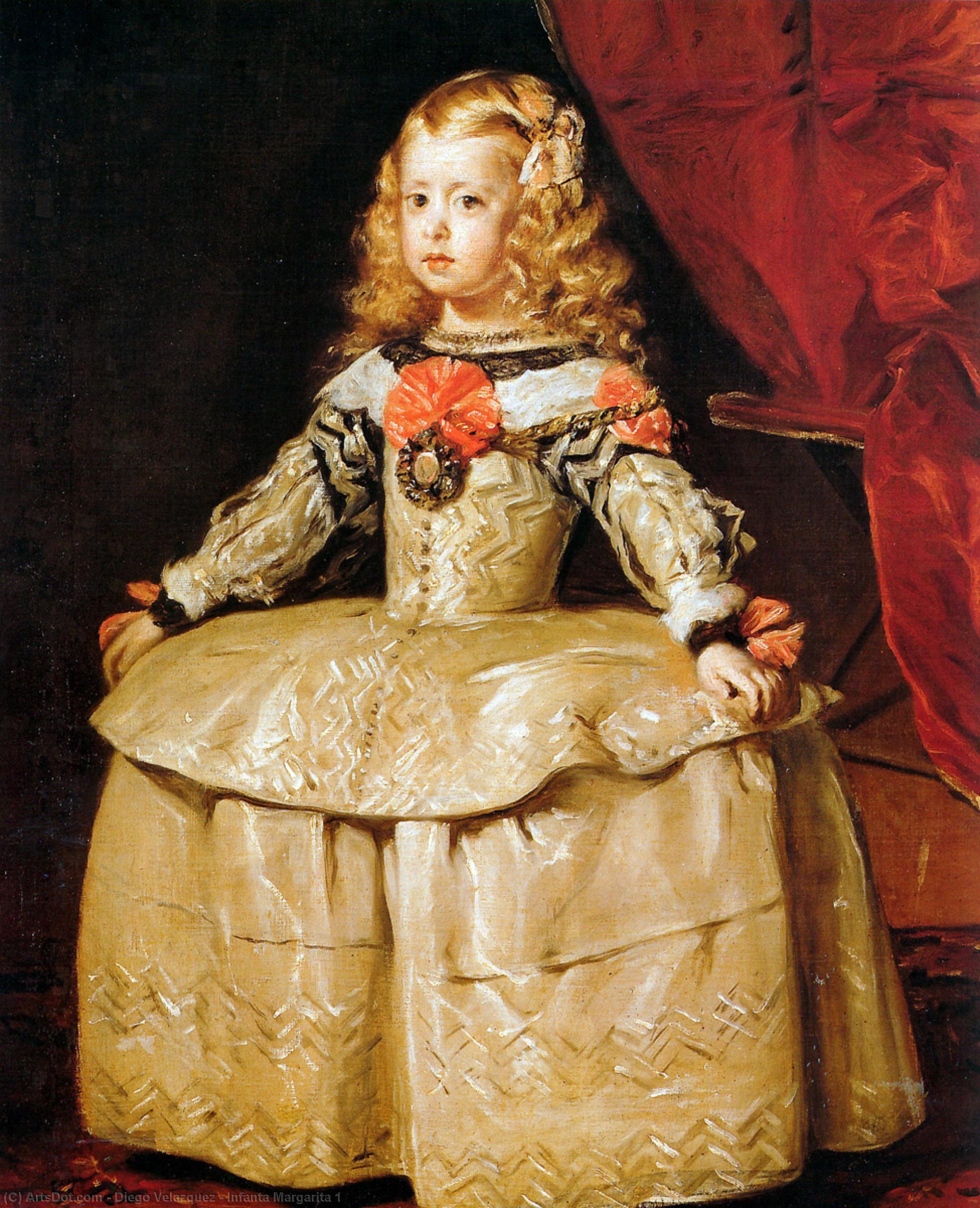 Wikioo.org - The Encyclopedia of Fine Arts - Painting, Artwork by Diego Velazquez - Infanta Margarita 1