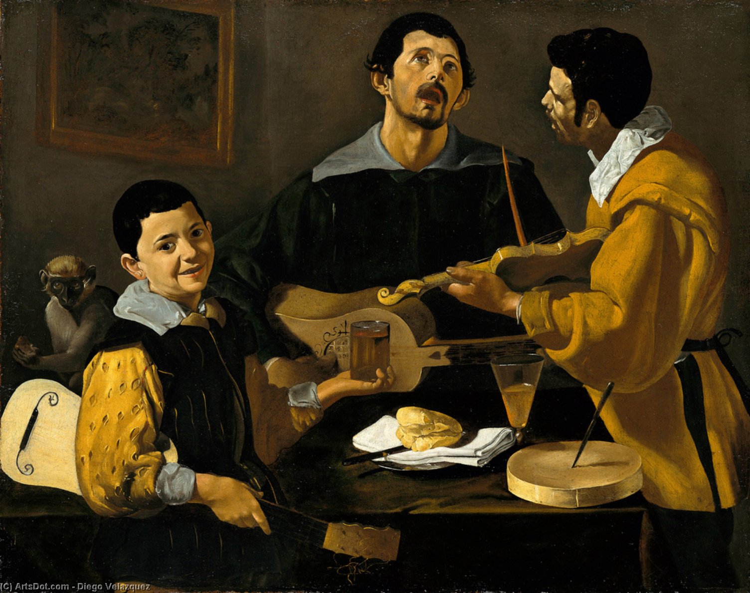 Wikioo.org – La Enciclopedia de las Bellas Artes - Pintura, Obras de arte de Diego Velazquez - tres músicos