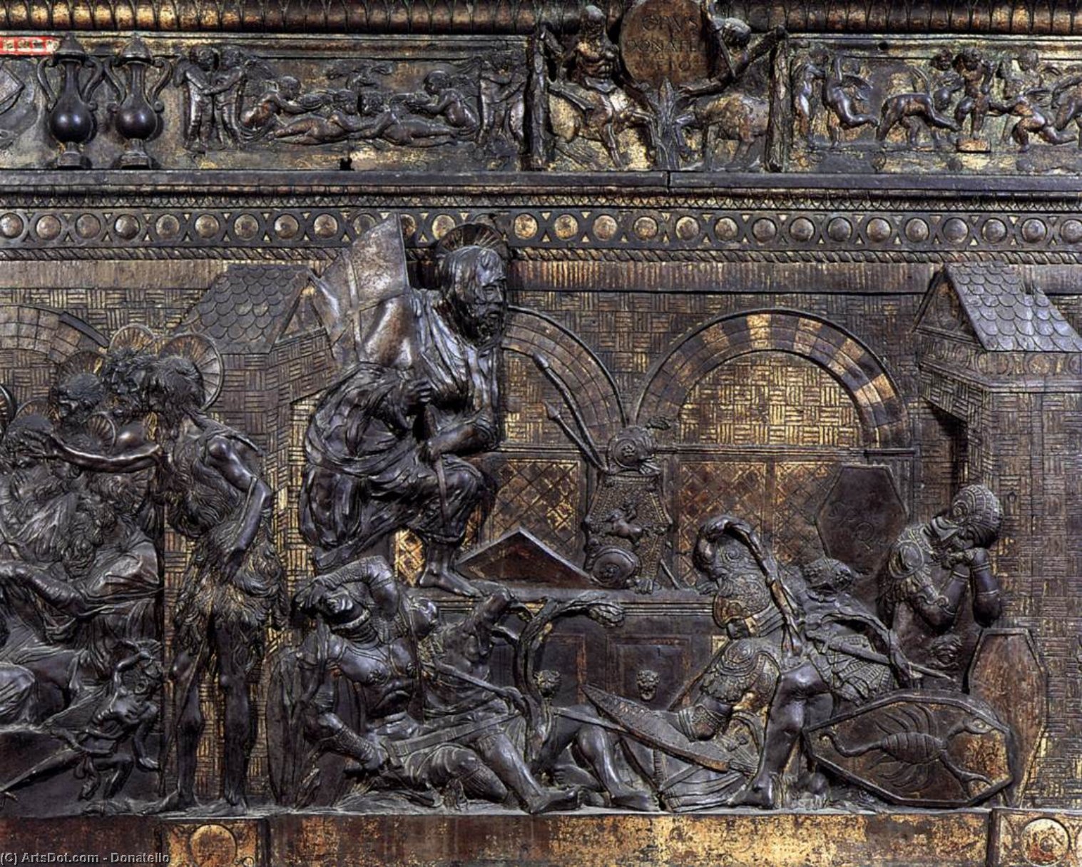 WikiOO.org - Encyclopedia of Fine Arts - Maalaus, taideteos Donatello - Christ before Pilate and Caiaphas