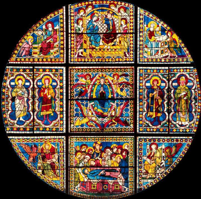 Wikioo.org - The Encyclopedia of Fine Arts - Painting, Artwork by Duccio Di Buoninsegna - Catedral de Siena. ''Muerte, Resurrección y Coronación de la Virgen''