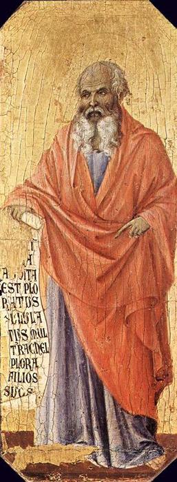 Wikioo.org - The Encyclopedia of Fine Arts - Painting, Artwork by Duccio Di Buoninsegna - La Maestà. Jeremiah