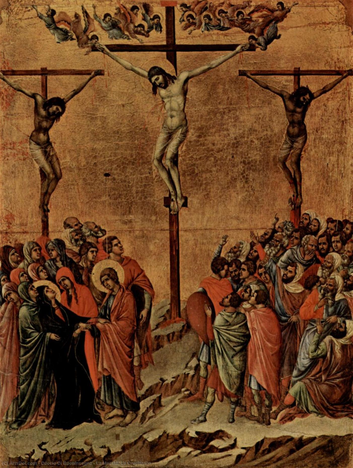WikiOO.org - Enciclopédia das Belas Artes - Pintura, Arte por Duccio Di Buoninsegna - La Maestà. La Crucifixión