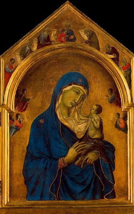 WikiOO.org - 백과 사전 - 회화, 삽화 Duccio Di Buoninsegna - Tríptico de Londres. Virgen con el Niño