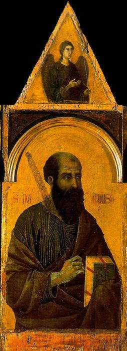 Wikioo.org – L'Enciclopedia delle Belle Arti - Pittura, Opere di Duccio Di Buoninsegna - Virgen contro niño y cuatro santos 3