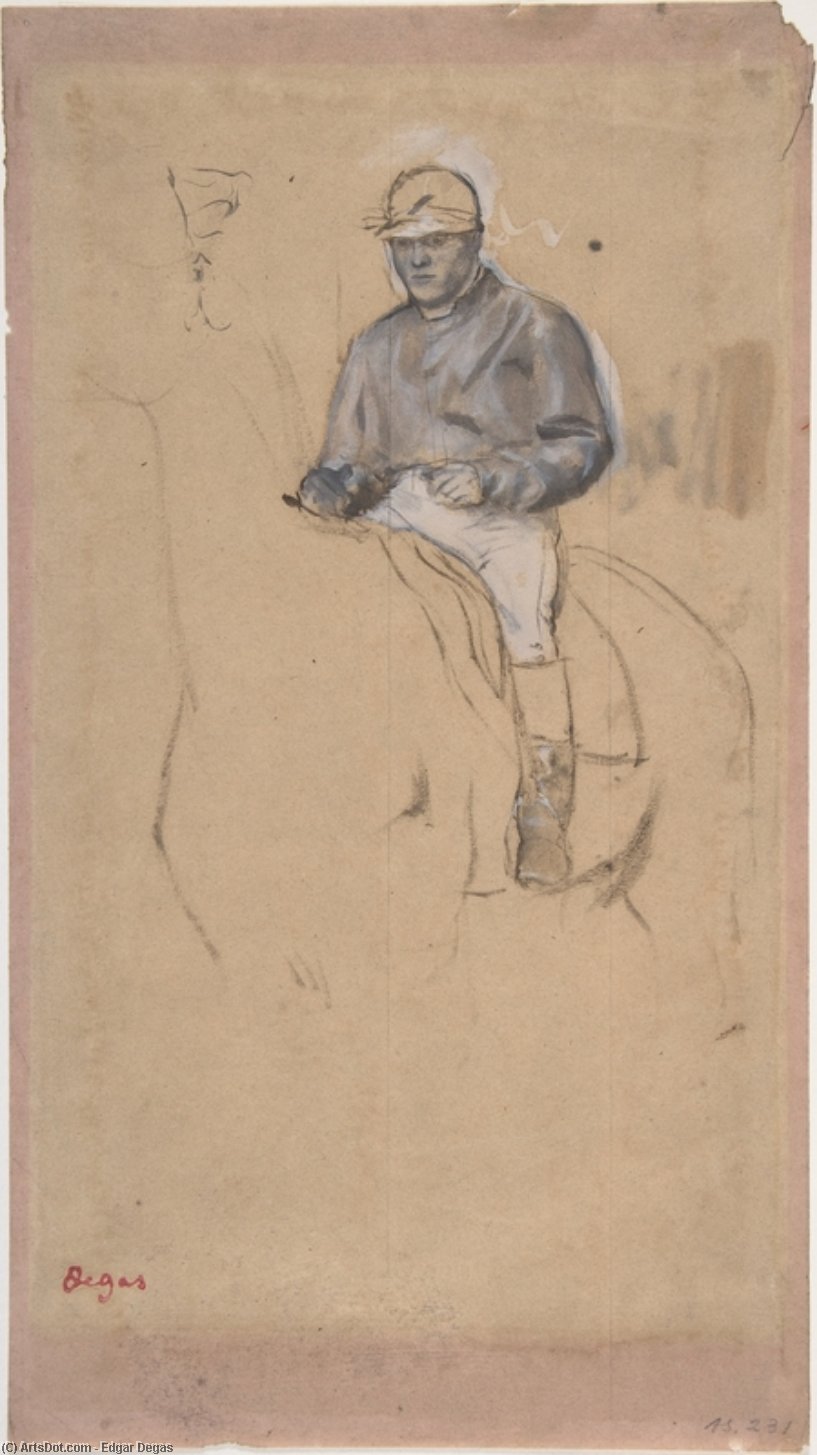 WikiOO.org - Енциклопедия за изящни изкуства - Живопис, Произведения на изкуството Edgar Degas - A Jockey on His Horse