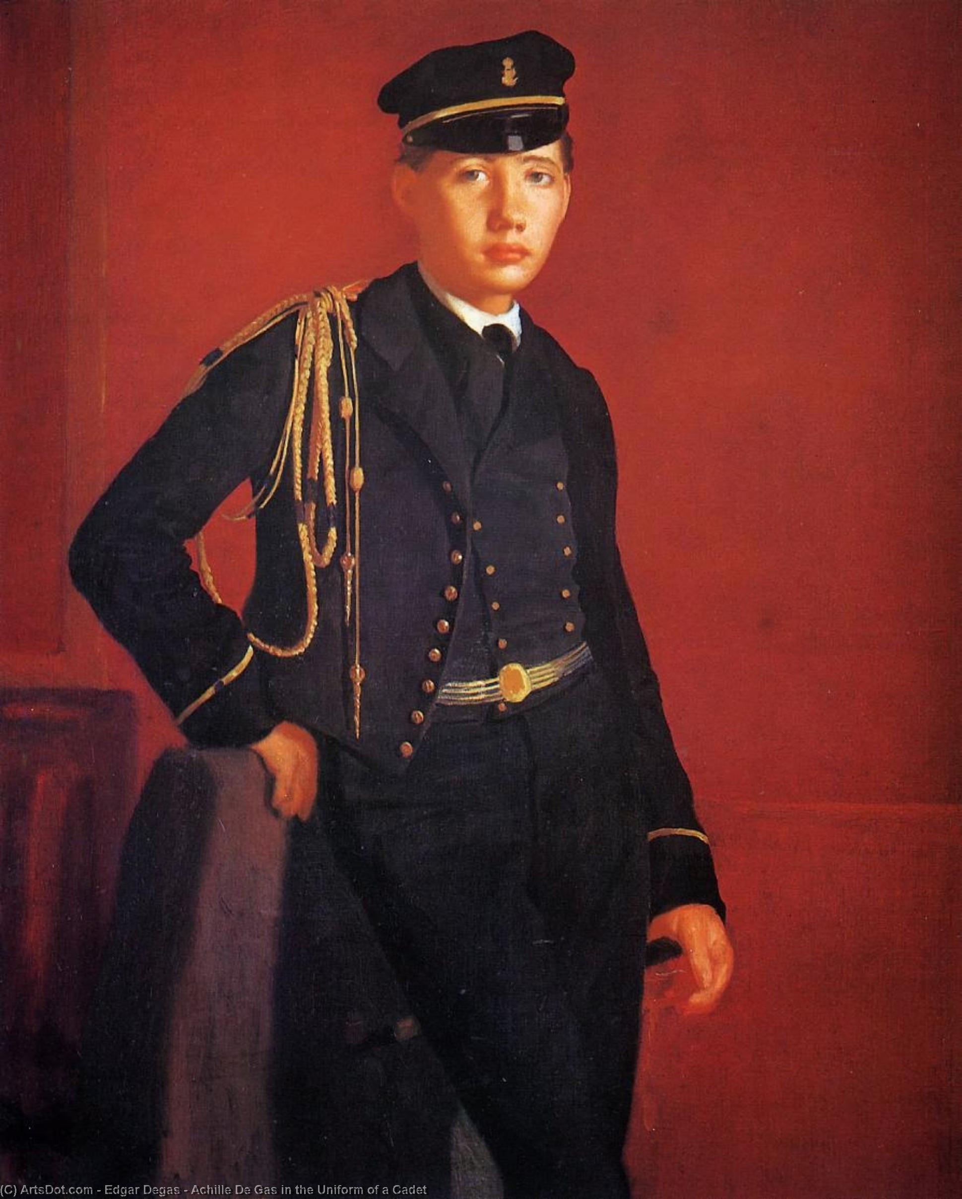 Wikioo.org - The Encyclopedia of Fine Arts - Painting, Artwork by Edgar Degas - Achille De Gas in the Uniform of a Cadet