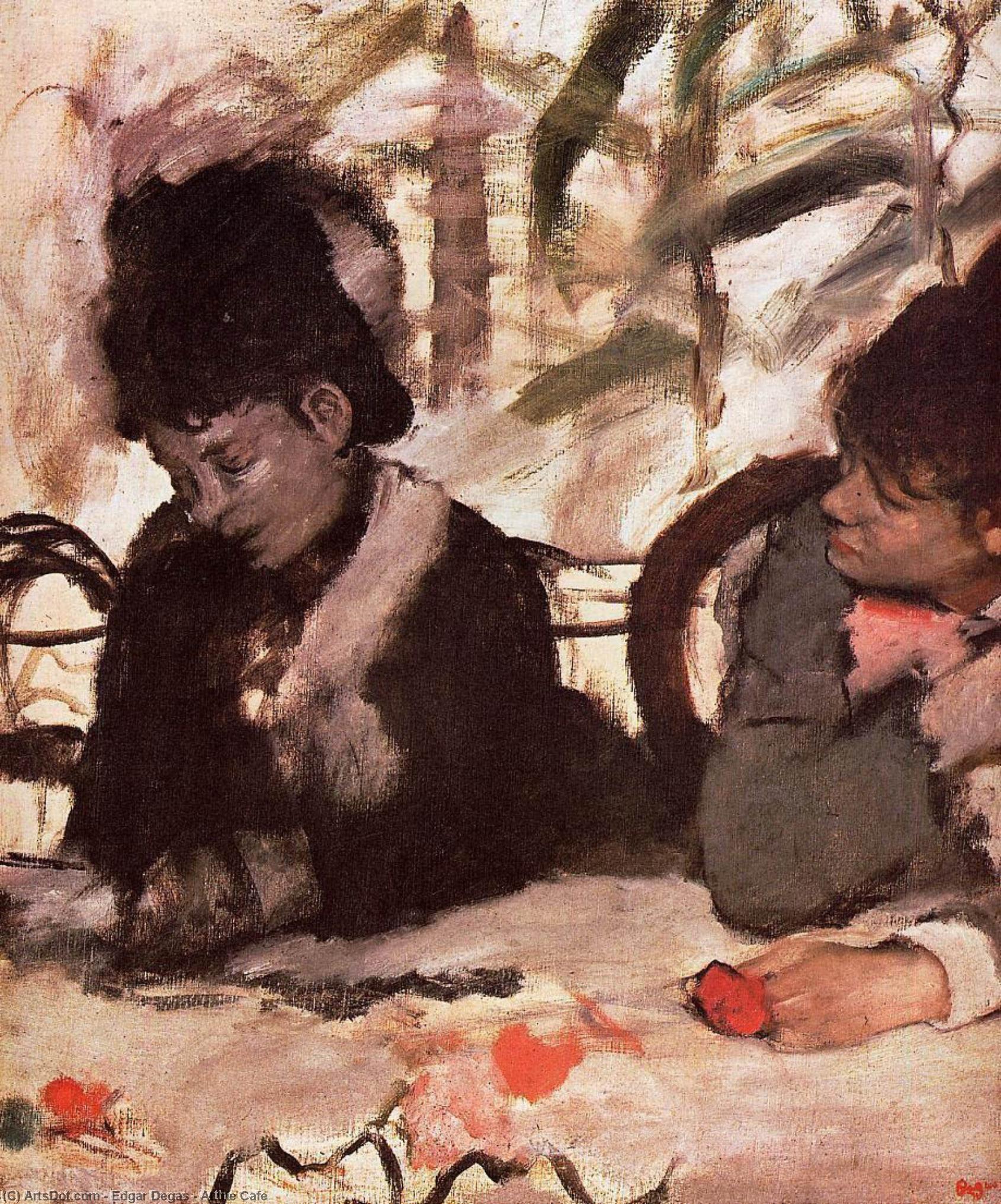 WikiOO.org - دایره المعارف هنرهای زیبا - نقاشی، آثار هنری Edgar Degas - At the Cafe