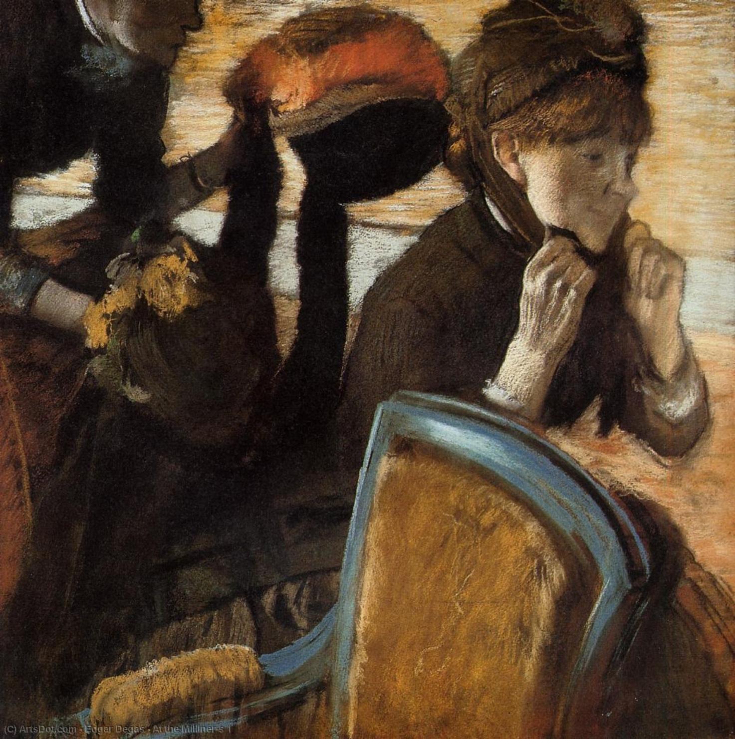 Wikioo.org - The Encyclopedia of Fine Arts - Painting, Artwork by Edgar Degas - At the Milliner's 1