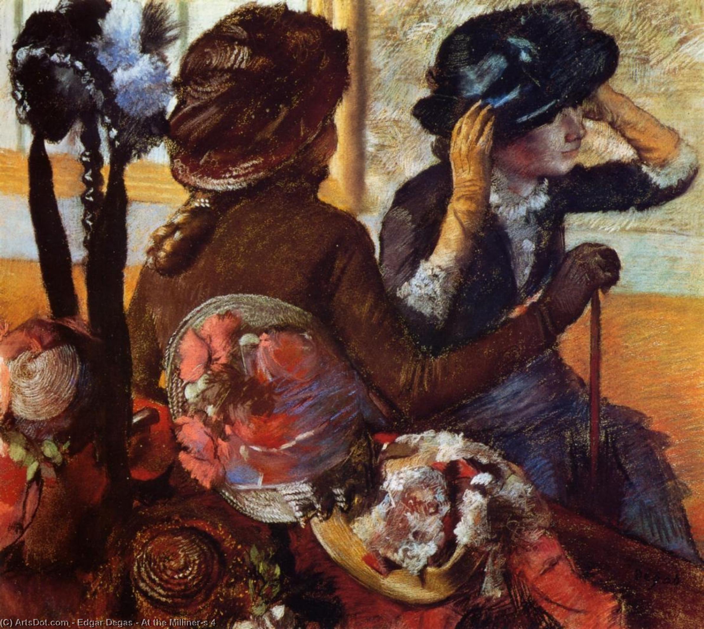 WikiOO.org - دایره المعارف هنرهای زیبا - نقاشی، آثار هنری Edgar Degas - At the Milliner's 4