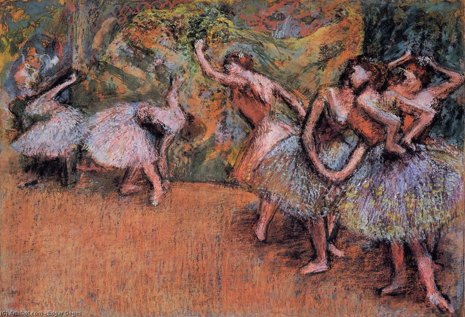 Wikioo.org - The Encyclopedia of Fine Arts - Painting, Artwork by Edgar Degas - Ballet Scene 1