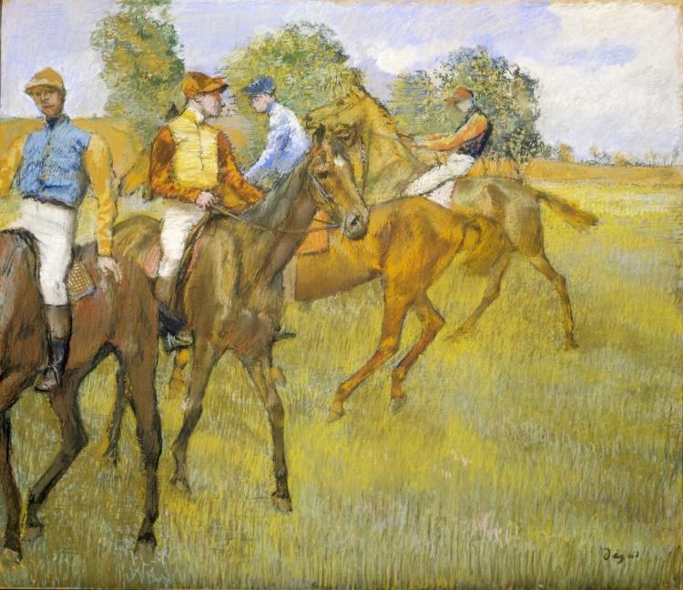 Wikioo.org - สารานุกรมวิจิตรศิลป์ - จิตรกรรม Edgar Degas - Before the Race 6