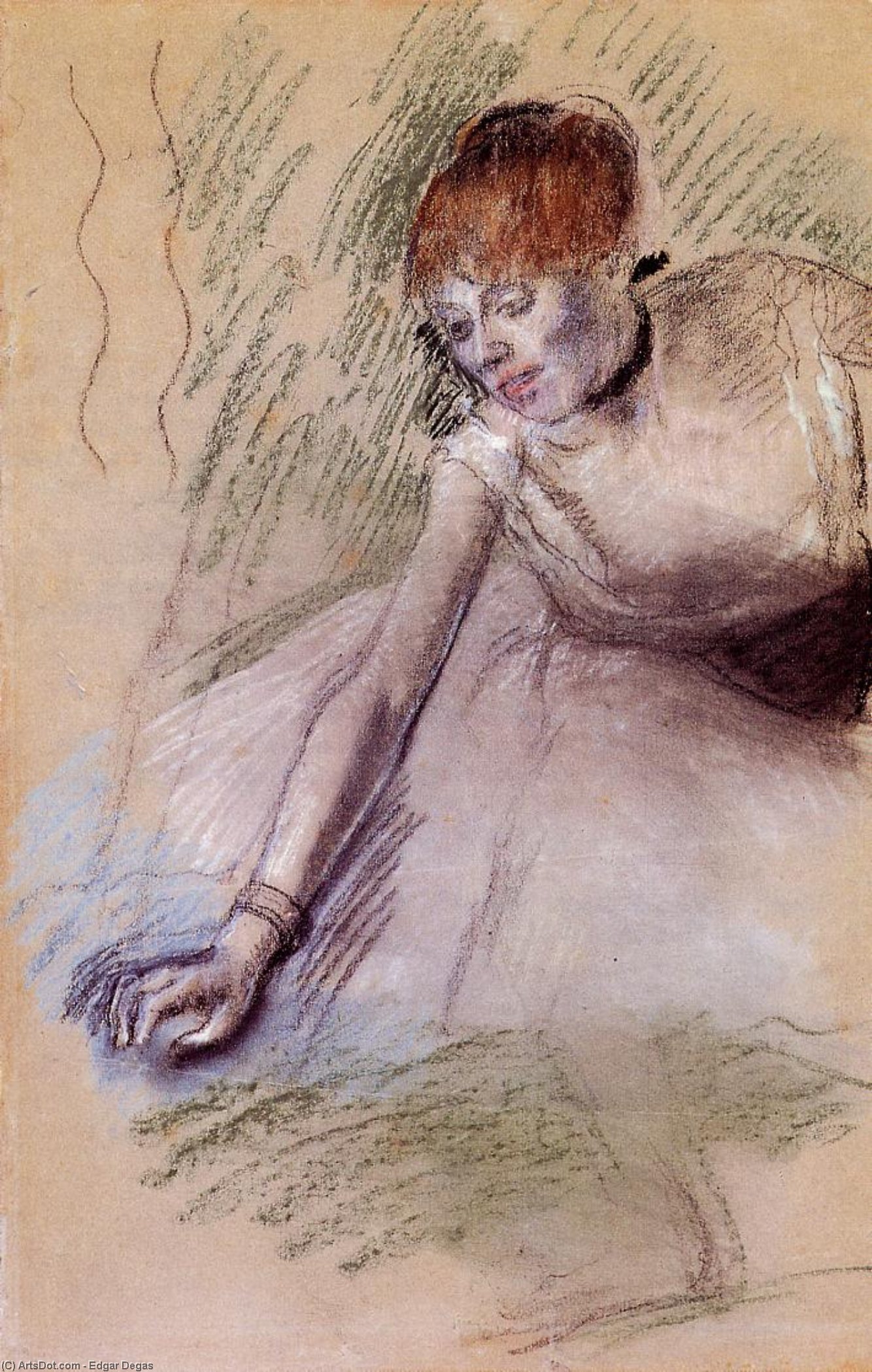 Wikioo.org - สารานุกรมวิจิตรศิลป์ - จิตรกรรม Edgar Degas - Bowing Dancer