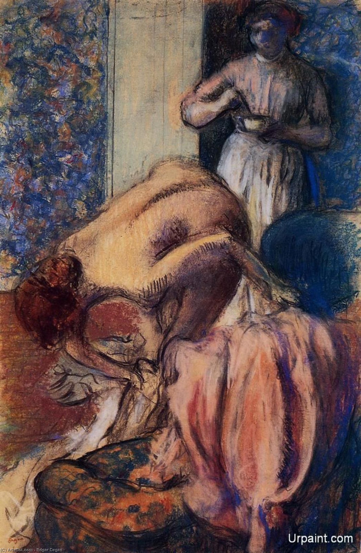 Wikioo.org - The Encyclopedia of Fine Arts - Painting, Artwork by Edgar Degas - Breakfast after Bathing (aka The Cup of Coffee)