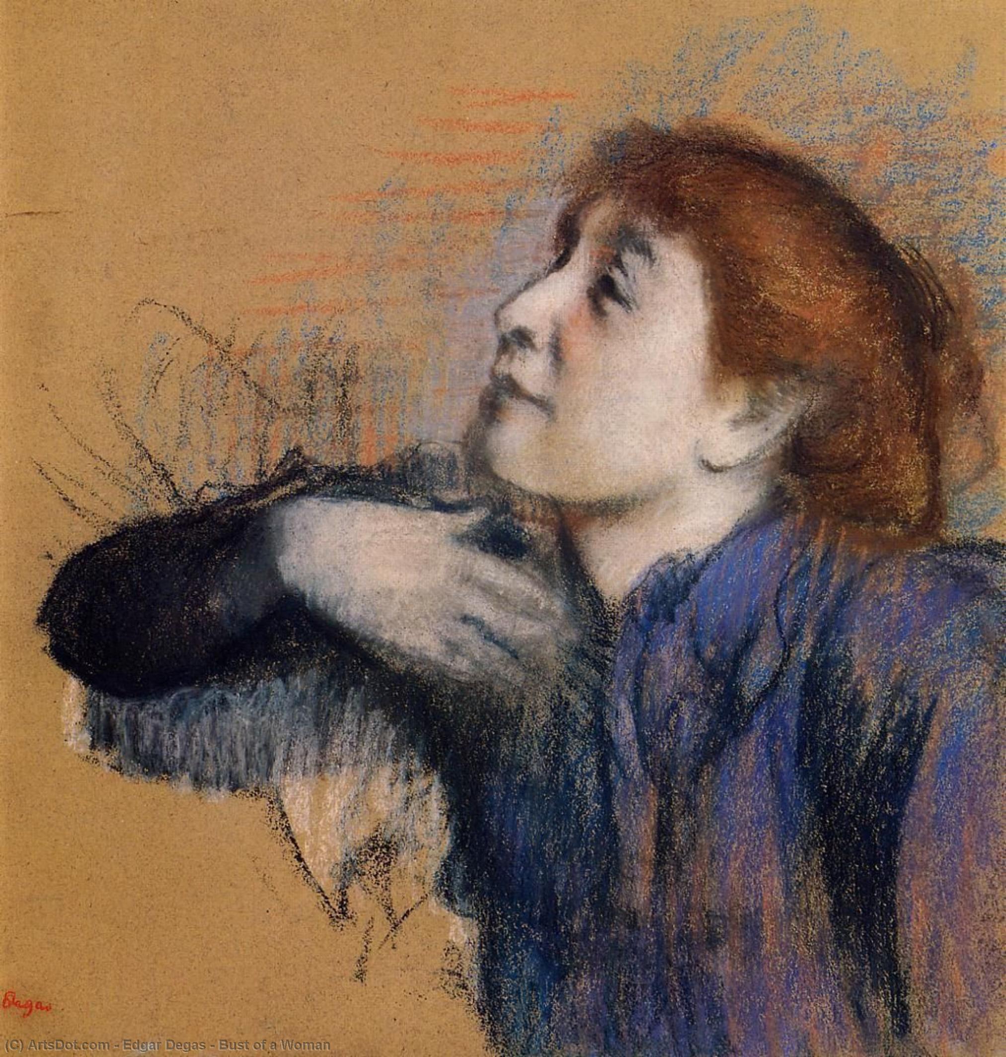 Wikioo.org - The Encyclopedia of Fine Arts - Painting, Artwork by Edgar Degas - Bust of a Woman