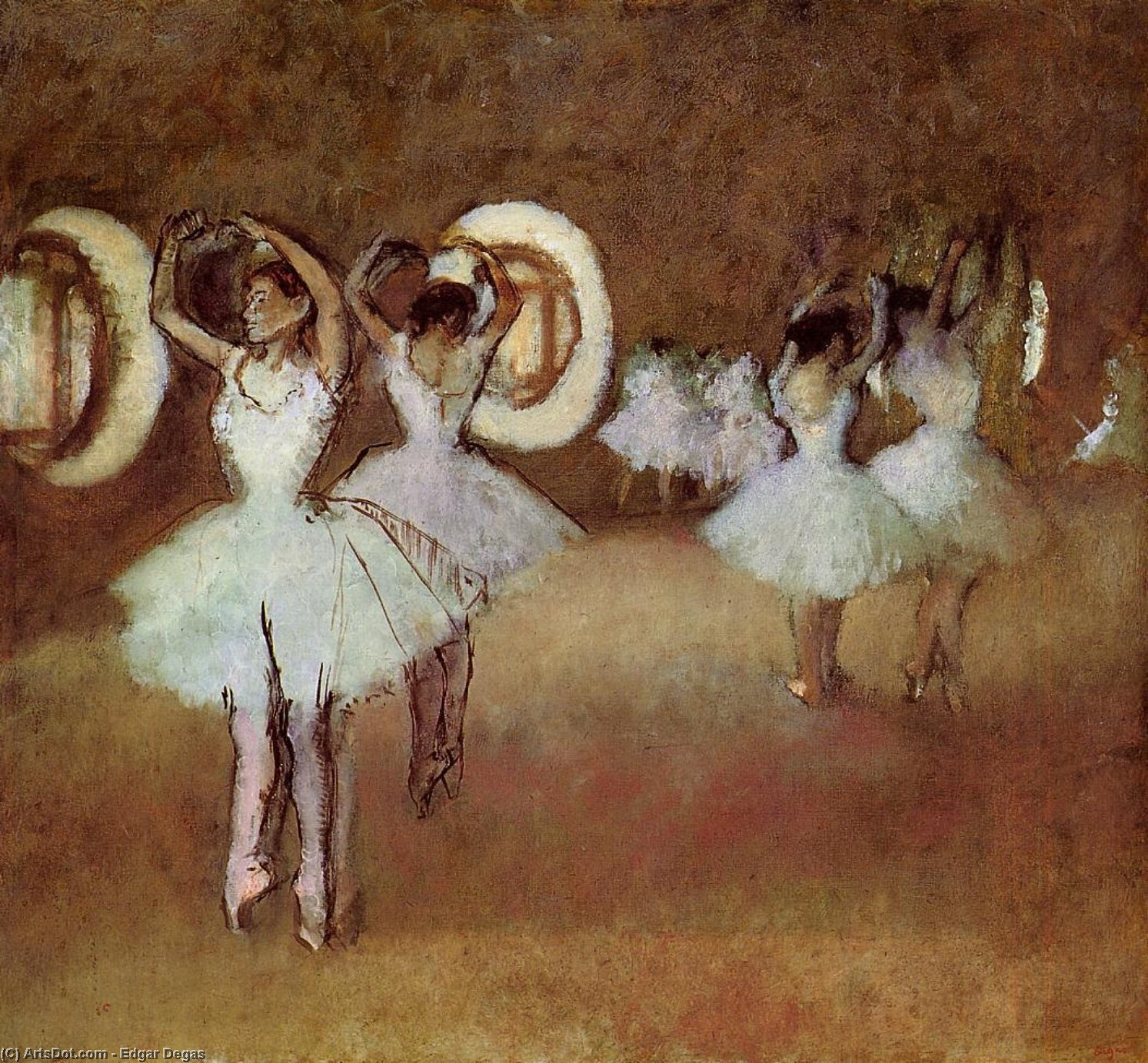 Wikioo.org - The Encyclopedia of Fine Arts - Painting, Artwork by Edgar Degas - Dance Rehearsal in the Studio of the Opera