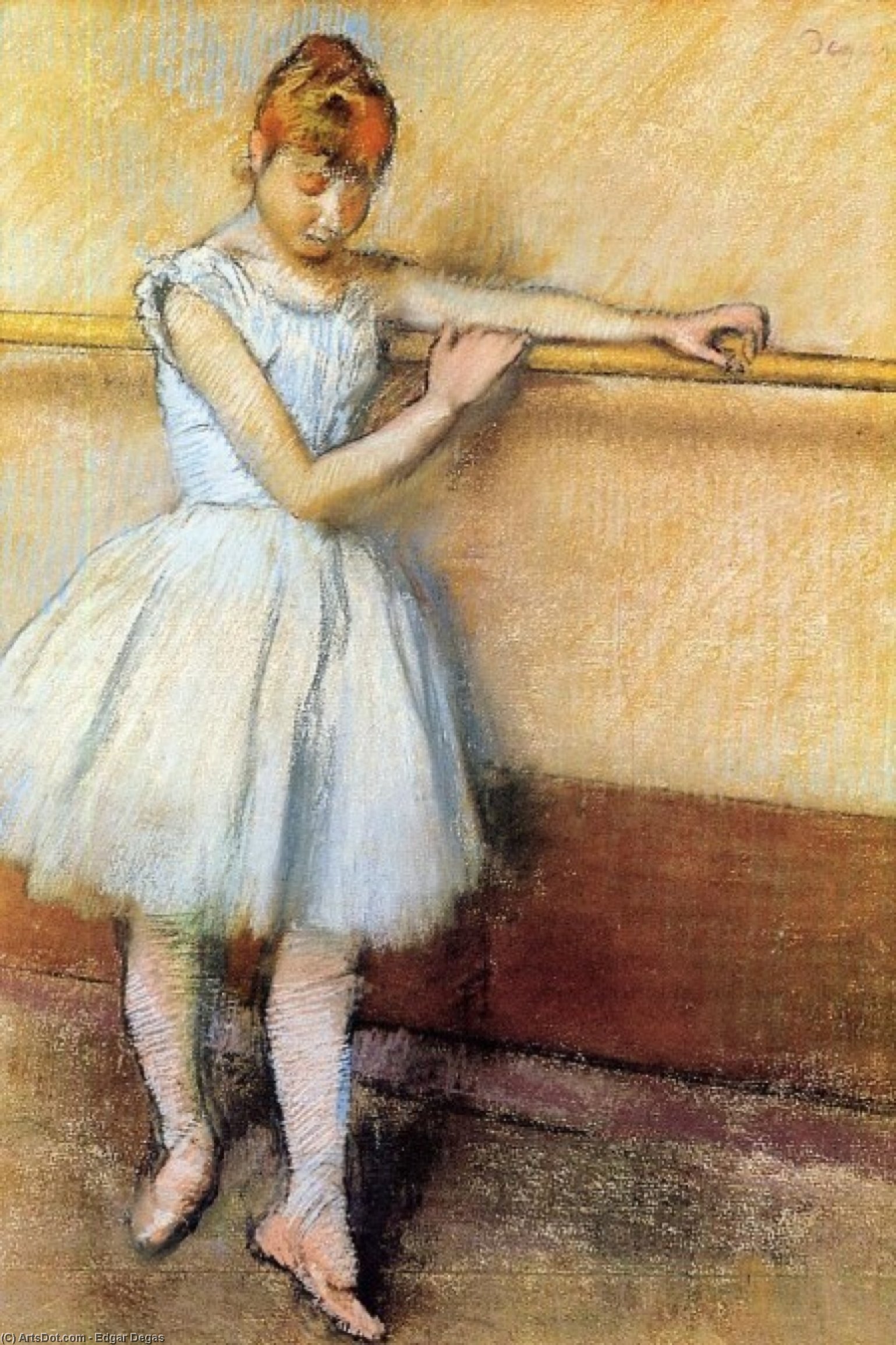 Wikioo.org - Bách khoa toàn thư về mỹ thuật - Vẽ tranh, Tác phẩm nghệ thuật Edgar Degas - Dancer at the Barre