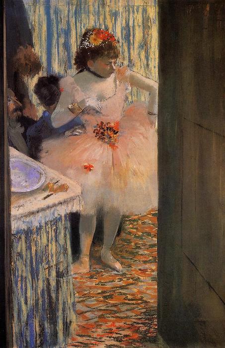 Wikioo.org - The Encyclopedia of Fine Arts - Painting, Artwork by Edgar Degas - Dancer in Her Dressing Room