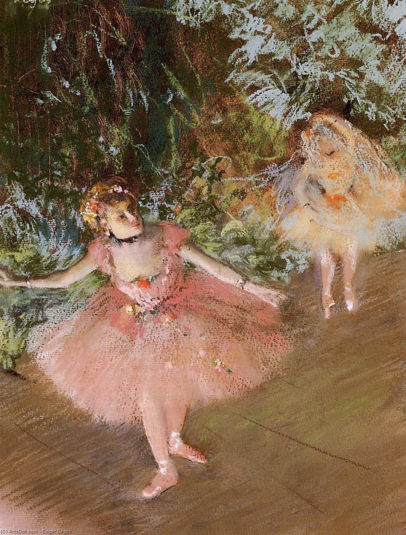 Wikoo.org - موسوعة الفنون الجميلة - اللوحة، العمل الفني Edgar Degas - Dancer on Stage 1
