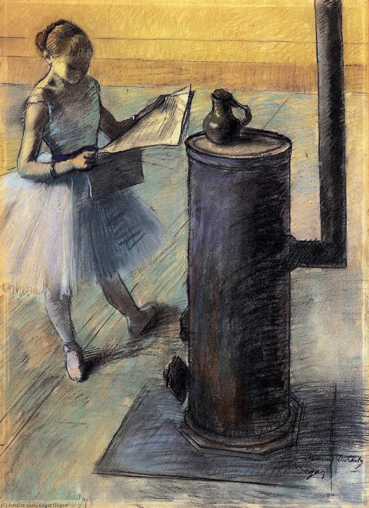 WikiOO.org - Encyclopedia of Fine Arts - Festés, Grafika Edgar Degas - Dancer resting