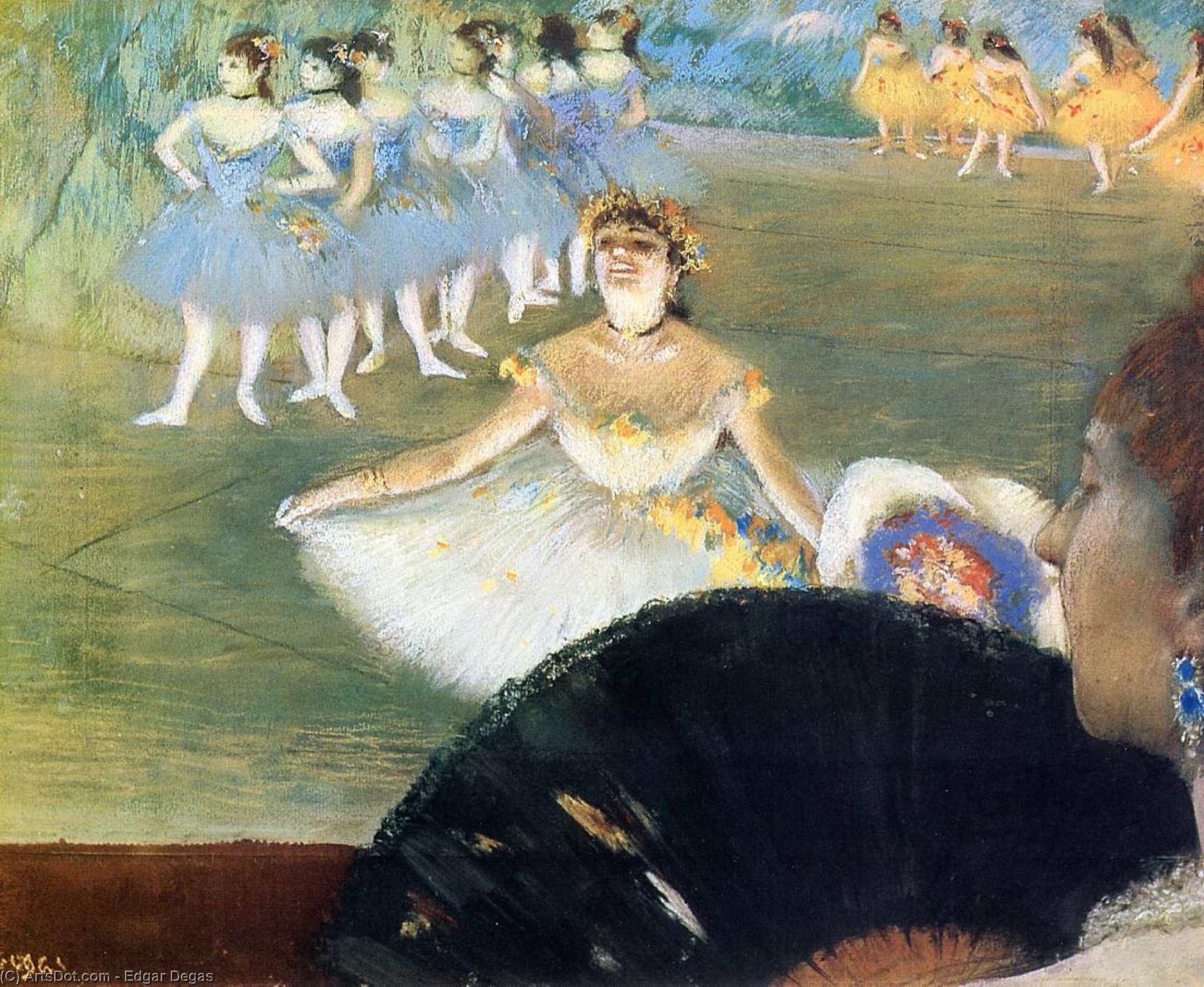 WikiOO.org – 美術百科全書 - 繪畫，作品 Edgar Degas - 舞者 一个  花束  的  花儿
