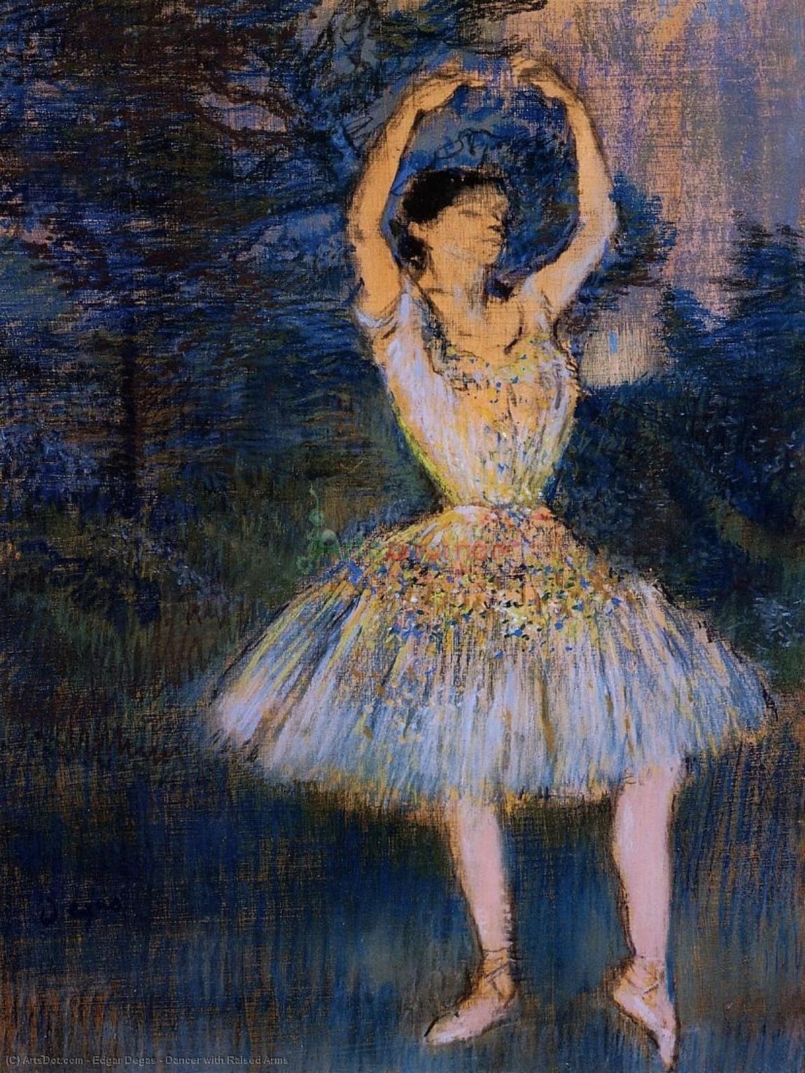 Wikioo.org – L'Enciclopedia delle Belle Arti - Pittura, Opere di Edgar Degas - danzatrice con sollevato  braccia