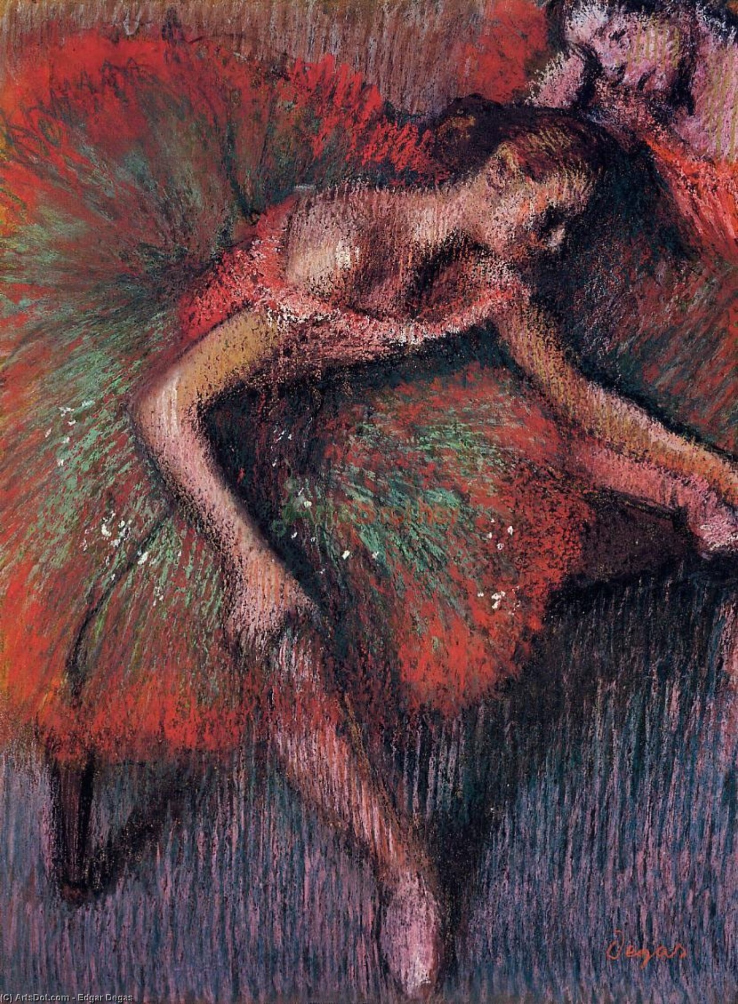 Wikoo.org - موسوعة الفنون الجميلة - اللوحة، العمل الفني Edgar Degas - Dancers