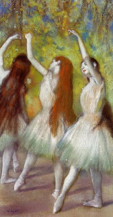 Wikioo.org - The Encyclopedia of Fine Arts - Painting, Artwork by Edgar Degas - Dancers in Green