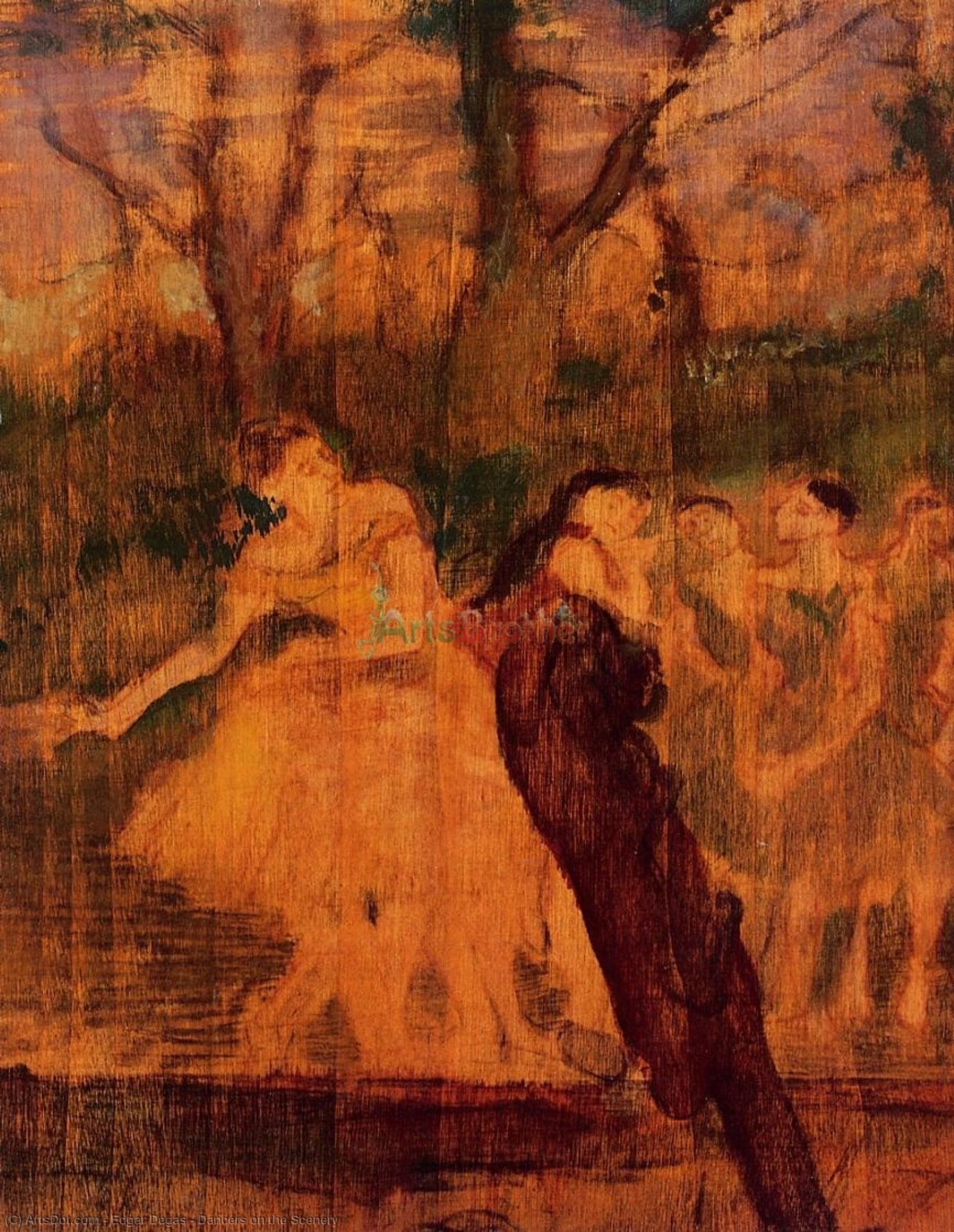 WikiOO.org - 百科事典 - 絵画、アートワーク Edgar Degas - ダンサー 上の 風景