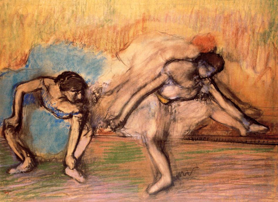 Wikioo.org – La Enciclopedia de las Bellas Artes - Pintura, Obras de arte de Edgar Degas - bailarines descanso 1
