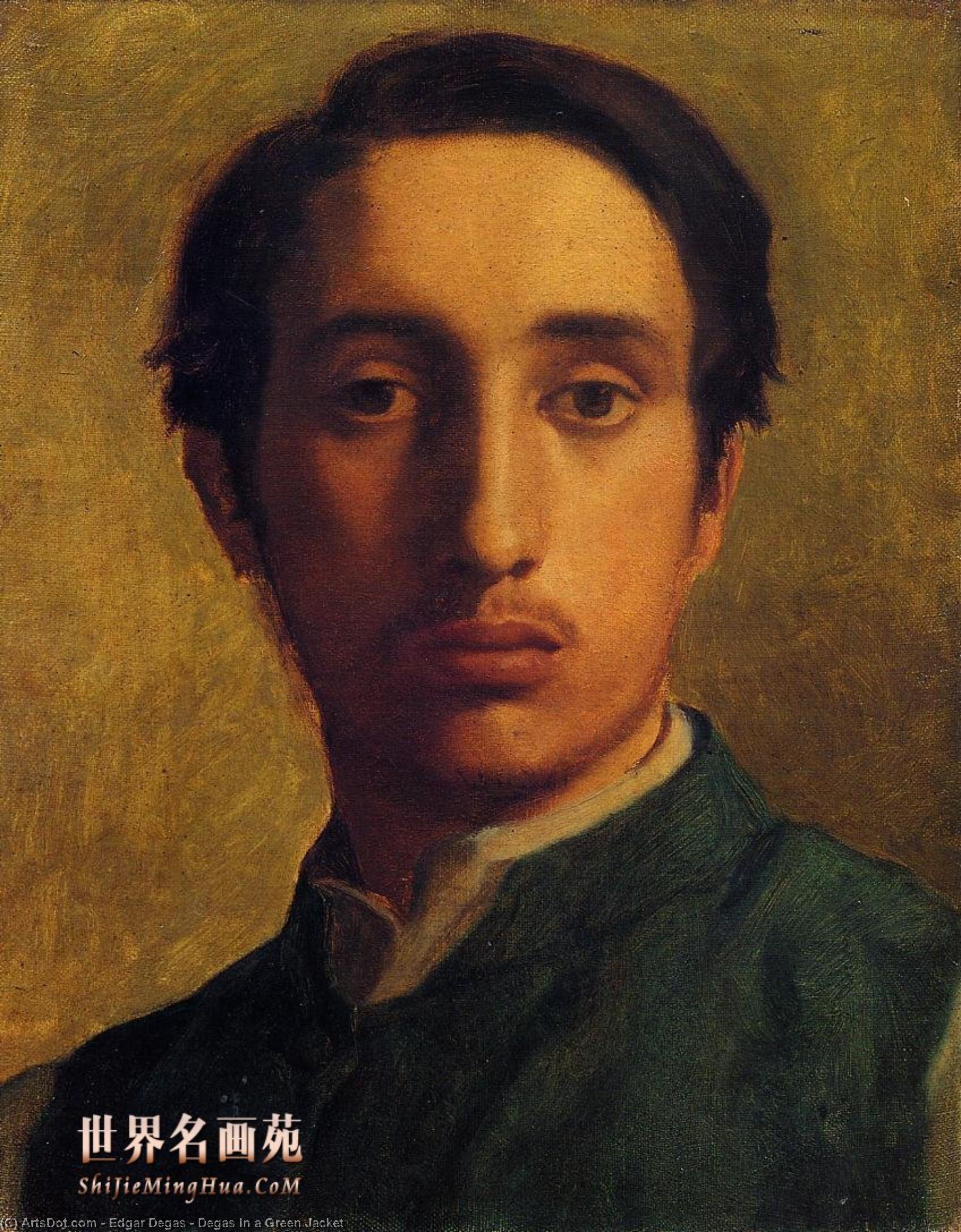 Wikioo.org - The Encyclopedia of Fine Arts - Painting, Artwork by Edgar Degas - Degas in a Green Jacket