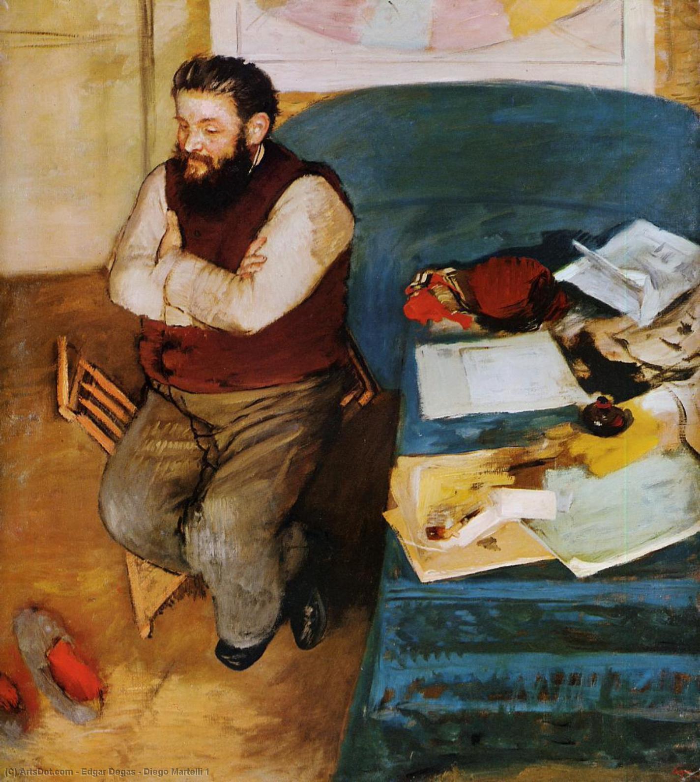 Wikioo.org – La Enciclopedia de las Bellas Artes - Pintura, Obras de arte de Edgar Degas - diego martelli 1