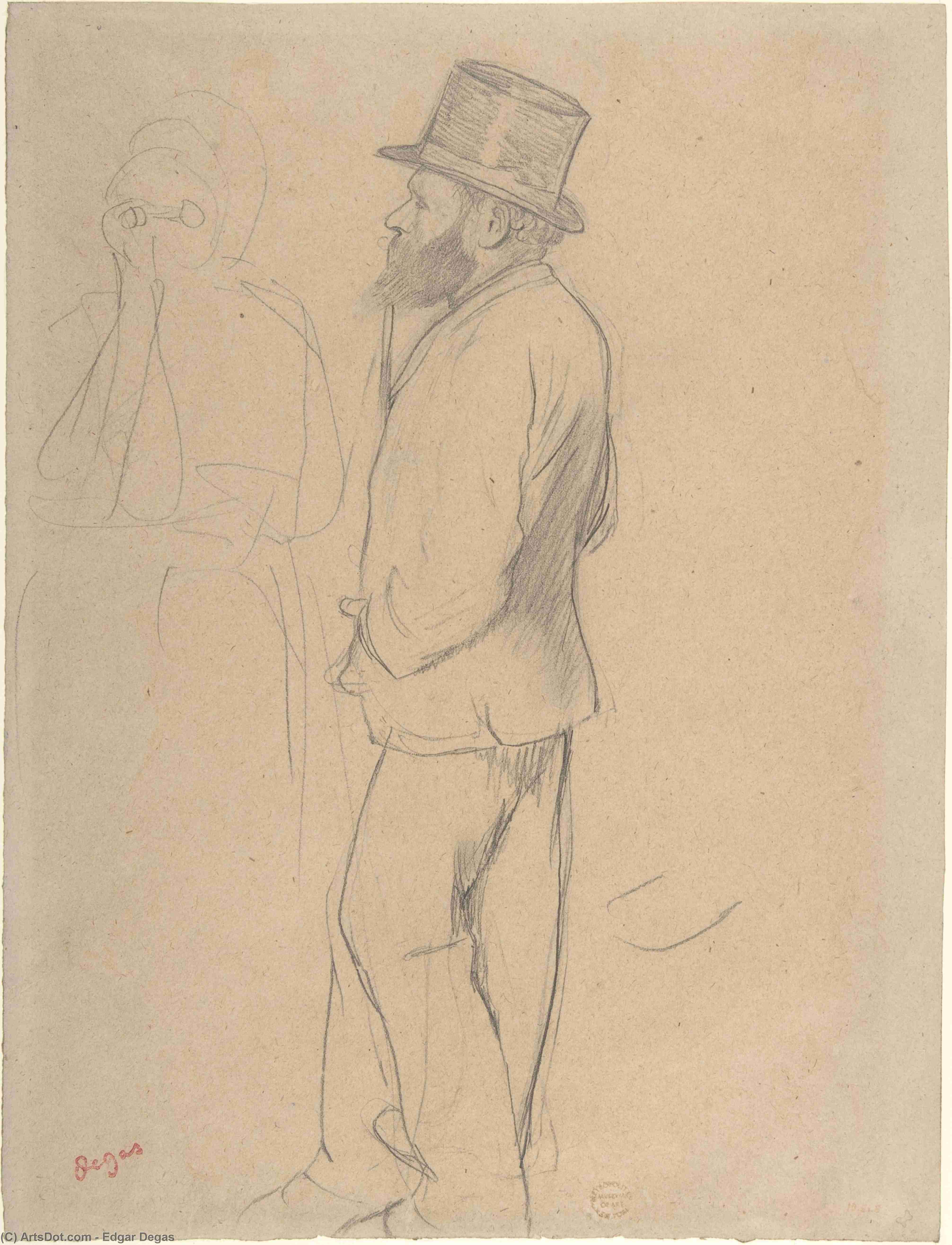 WikiOO.org - Енциклопедия за изящни изкуства - Живопис, Произведения на изкуството Edgar Degas - Edouard Manet at the Races